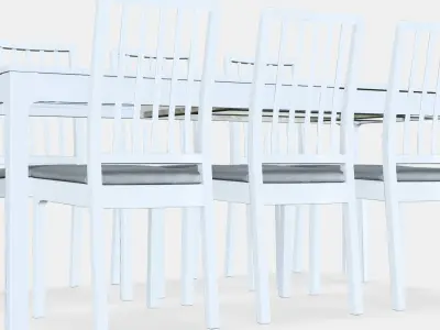 EKEDALEN - EKEDALEN Table and 6 chairs Low-poly 3D model