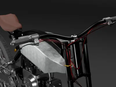 Moto-Bike Retro  Low-poly 3D model