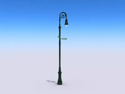 Street Lamp Low-poly 3D model