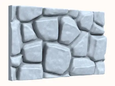 Fractured Rock Wall Game Asset 3D model