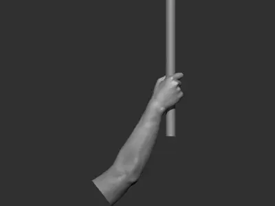 Hand holding a cylinder stick  3D Printable model 3D print model