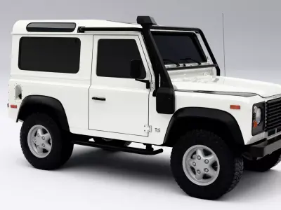 Land Rover Defender 90 1997 Low-poly 3D model
