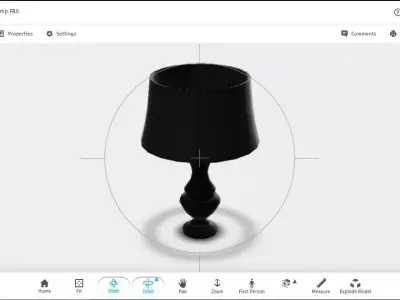 low poly AR vr lamp Low-poly 3D model