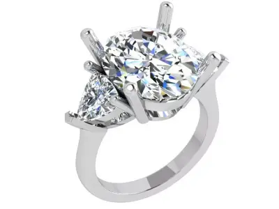 3 Stone Basket Setting Ring 4178 3D print model