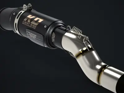 Exhaust Muffler Black Low-poly 3D model