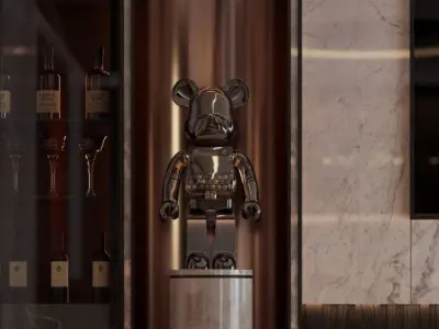 Living Room And Kitchen Interior Model 3D model