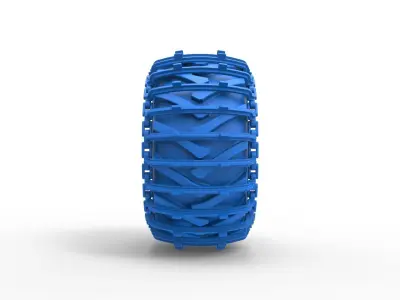 Tire of Timberjack with single wheel track Scale 1 to 25 3D print model