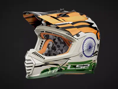 Motocross Helmet LS2 - Bharat India Version 3D model