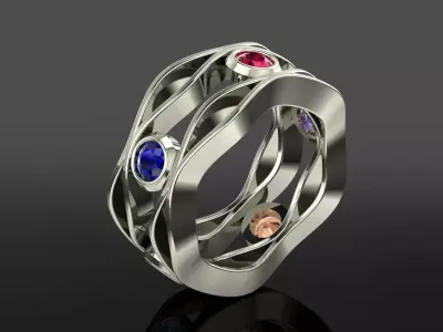Jewelry Ring 3D print model 19