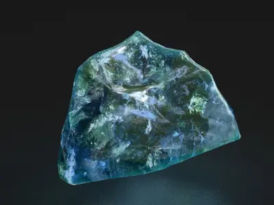 Low poly Blue Gemstone Pack 200115 Low-poly 3D model