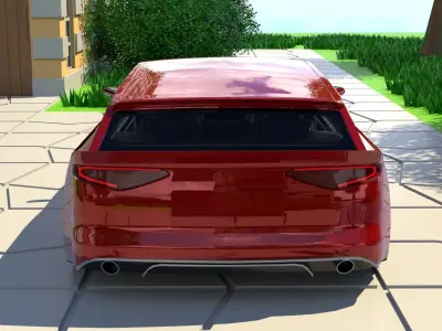 Generic Small 4 Door Hatchback With Sport Package Low-poly 3D model