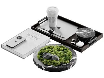 Decor set 6 marble tray 3D model