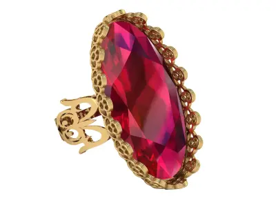 LUXURY ORIGINAL RUBY RING 3D PRINTABLE MODEL 3D print model