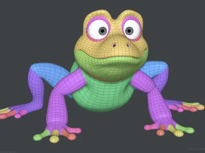 Stylized Cartoon Frog 3D model