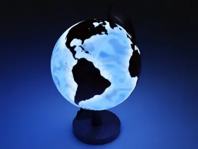 Epoxy Resin and Wood Globe 3D model