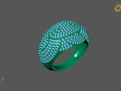 STL 3DM Print Ready Women Diamond Ring Lightweight Printable  3D print model 142