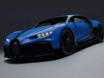 Bugatti Chiron Pur Sport Low-poly 3D model