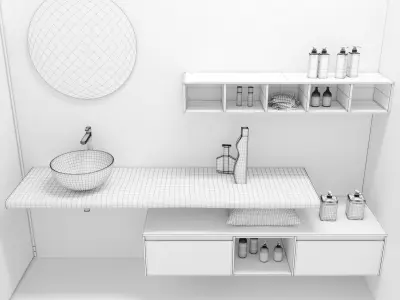 Bathroom furniture set Arcom Escape 4 3D model