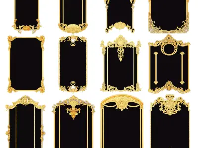 Collection stucco molding frame 3D model purchase
