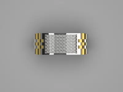 Luxury man Rolex design diamond ring model ror0009 3D print model