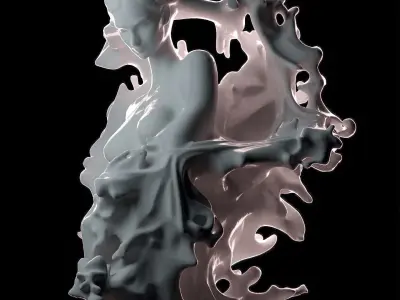 Abstract Ethereal Woman Flowing Spirit Statue 3D print model