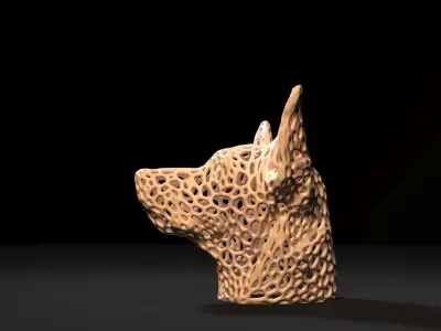 Chihuahua head Voronoi 3D print model