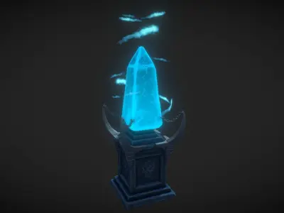 Stylized Crystal Obelisk Low-poly 3D model
