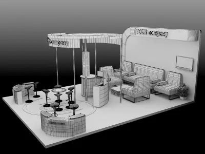 Booth Exhibition Stand a579a 3D model