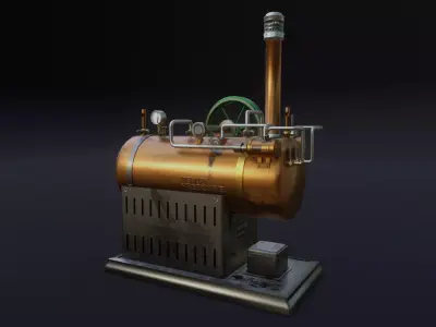 Steampunk Machine Low-poly 3D model