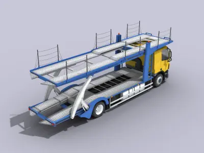 Car Carrier Truck Low-poly 3D model
