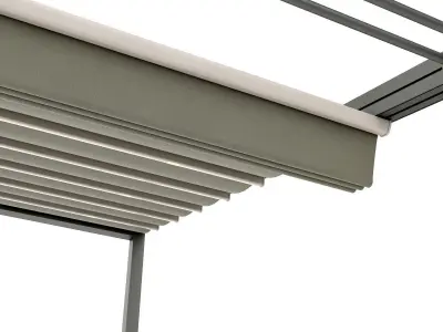 Motorized Pergola 3 composite grey metalic 3D model