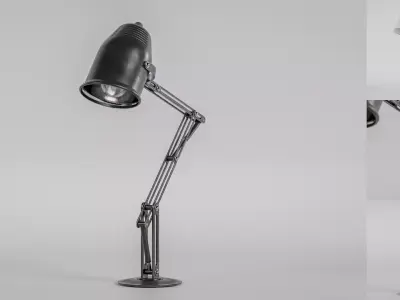 Industrial sci-fi desk lamp concept Low-poly 3D model