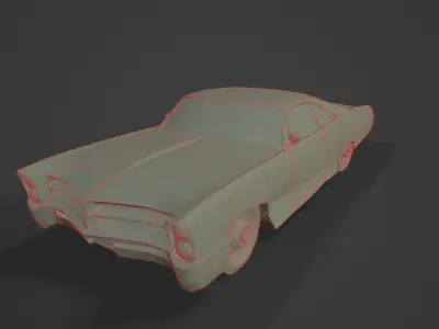 Bonneville car Low-poly 3D model