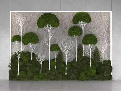 Moss tree wall decor Low-poly 3D model