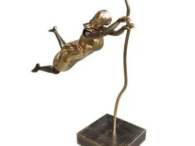 girl jump sculpture 3D model