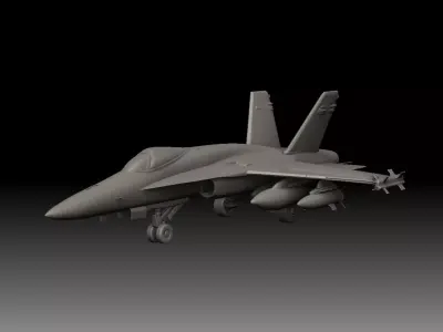 FA 18 Hornet US Navy Strike Fighter 3D print model