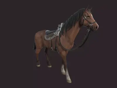 Horses horse Low-poly 3D model