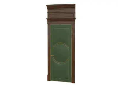 Classic wooden door 03 3D model