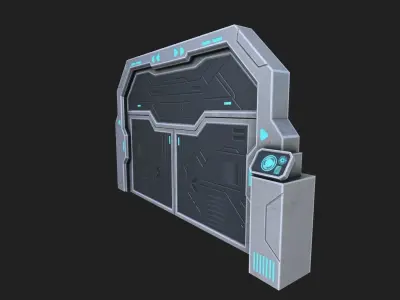 Scifi door Low-poly 3D model
