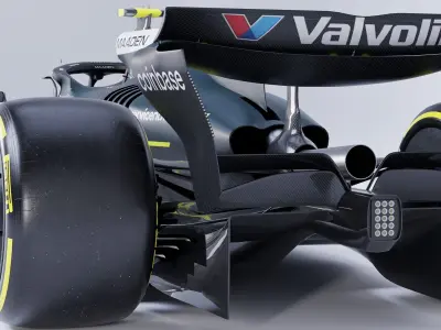 F1 2025 Aston Martin AMR25 Formula 1 Race Car Low-poly 3D model Low-poly 3D model