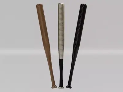 Baseball Bat Collection Low-poly 3D model