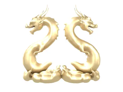 Chinese Dragon Decoration Statue v1 003 Low-poly 3D model