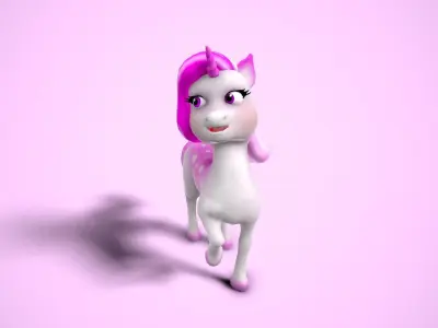 Cartoon unicorn Low-poly 3D model purchase
