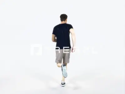 Virtue 02J Running Jogging Football Sports Man Low-poly 3D model
