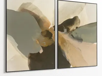 Plaster Two Photo Frame 153 Low-poly 3D model
