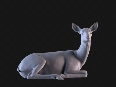 Deer lying down 3D print model