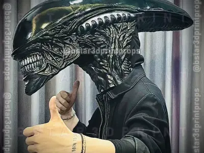 Alien Xenomorph Head Decor - Wearable For Cosplay 3D print model