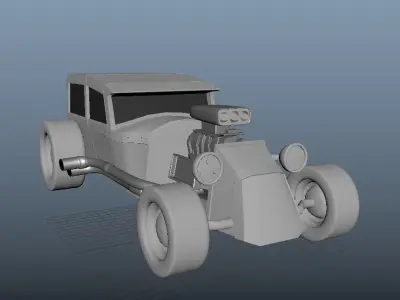 HOT ROD CAR  Low-poly 3D model