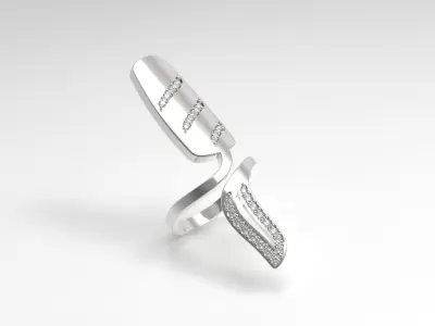 Wave Design Finger Nail Ring Model sj0003 3D print model