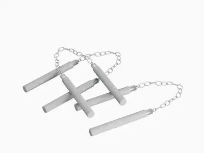 Leather Nunchaku 04 3D model